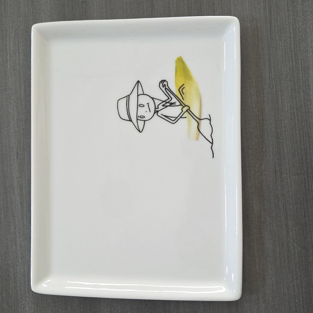 CRATE & BARREL CB2 OLIVER RECTANGLE APPETIZER PLATE ENDIVE BOAT 2016 RETIRED